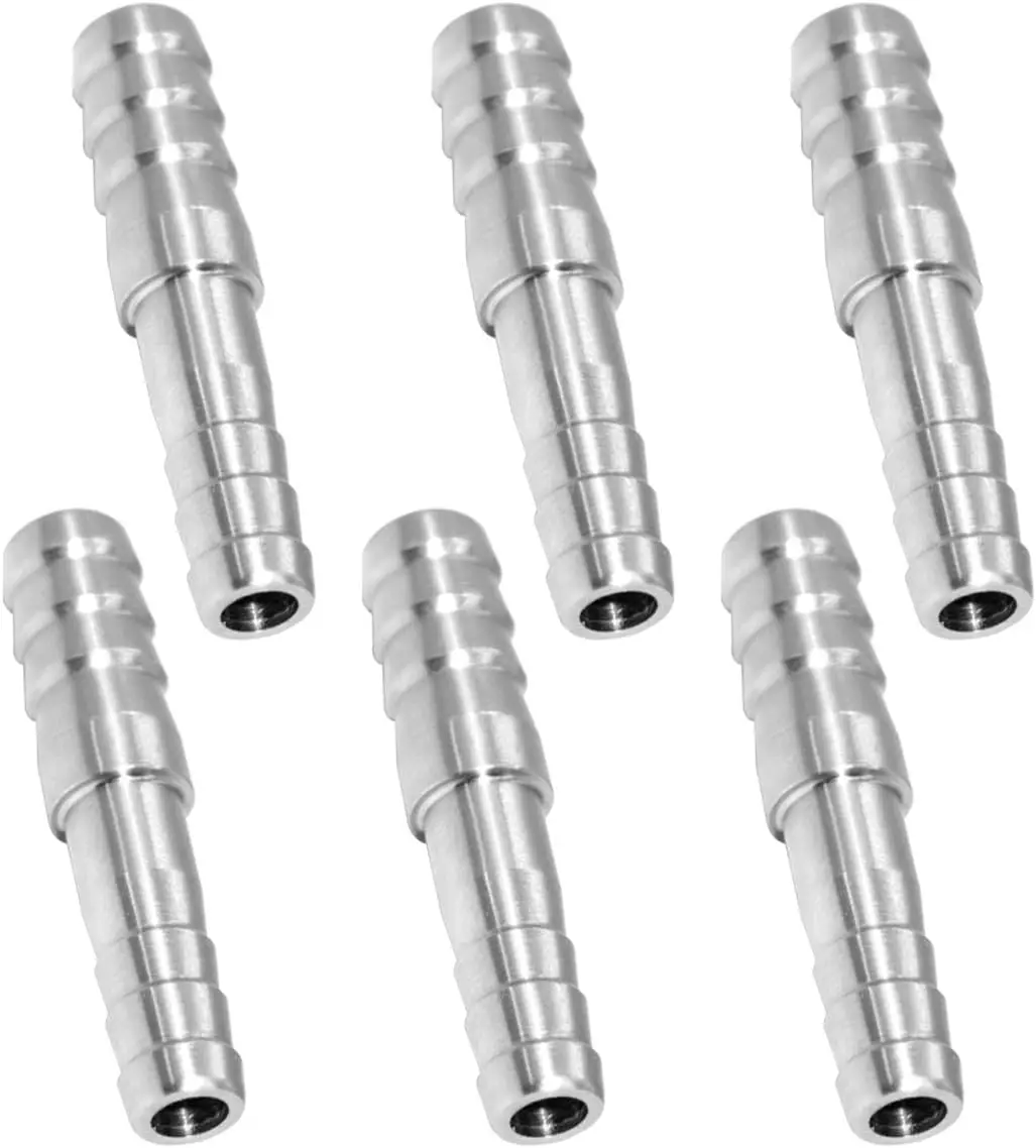 

Hose Barb Reducer 3/8" to 5/16" Barb Hose ID Stainless Steel Reducing Union Fittings Air Water Fuel (Pack of 6)