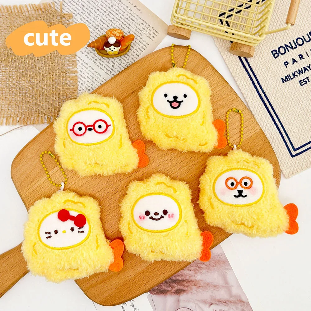 

Креативный плюшевый брелок Sanrio с вкусной едой, скрипучий брелок, украшения для рюкзака, подвеска, украшения, аксессуары, брелок для куклы, подарок