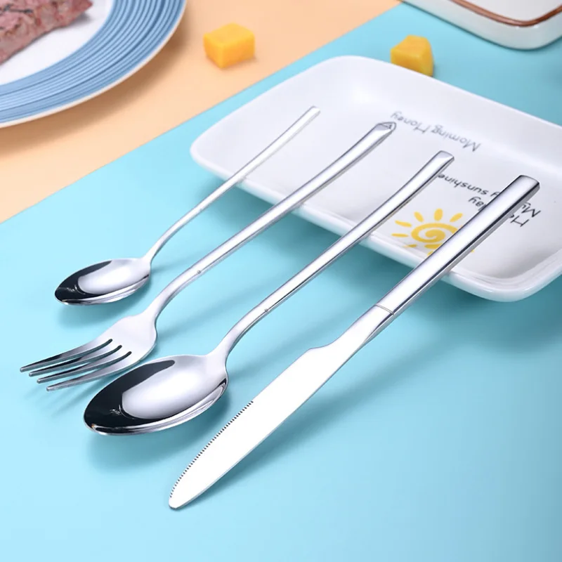 4Pcs Set Dinnerware Portable Knifes Fork Spoon Stainless Steel Family Camping Steak Cutlery Tableware Western Cutlery