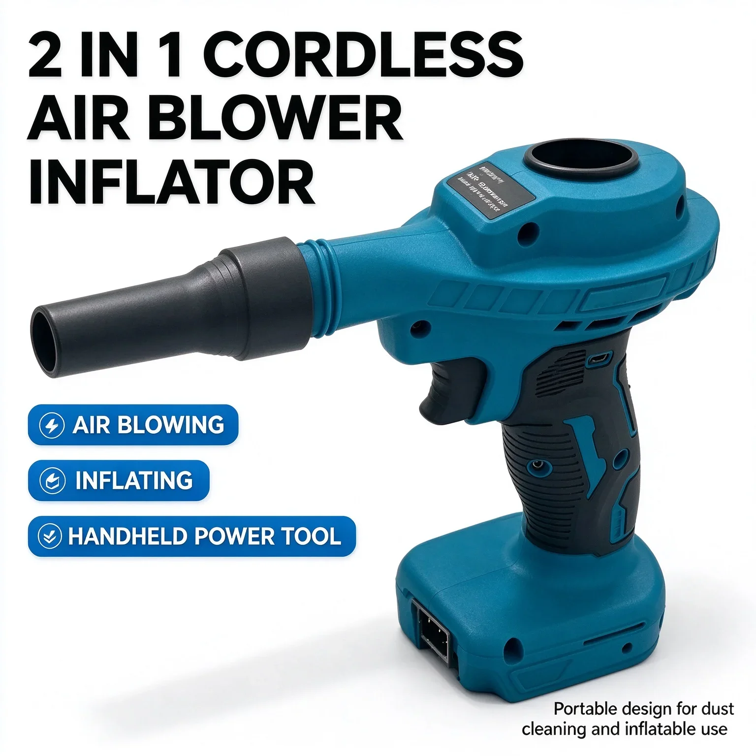 2 IN 1 Cordless Air Blower Inflator Handheld Air Dust Machine Portable Power Tool For Computer Keyboard Car Cleaning