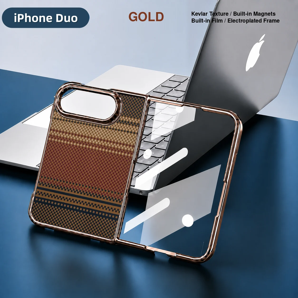 Fashion For Iphone Duo Phone Case MagSafe Magnetic Protective Shell Front Protection Glass Film Shockproof Plating Back Cover