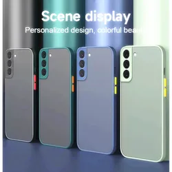 Shockproof Matte Case For Samsung Galaxy S20 S21 FE S22 S23 S24 Plus S10 Plus Note 9 10 20 Ultra Armor Bumper Cover