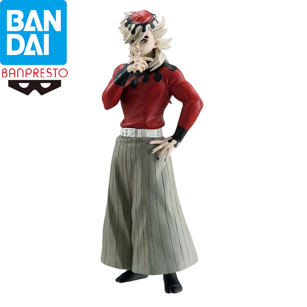 Bandai Banpresto Demon Slayer Douma Red Top Striped Hakama Playful Hand On Chin Pose Anime Licensed Collectible Statue Gift Toy