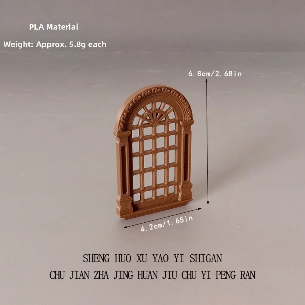 1:12 Dollhouse Miniature Model Window Mini European Style Dolls House Micro Scene Model Multicolors Retro Hollow Out