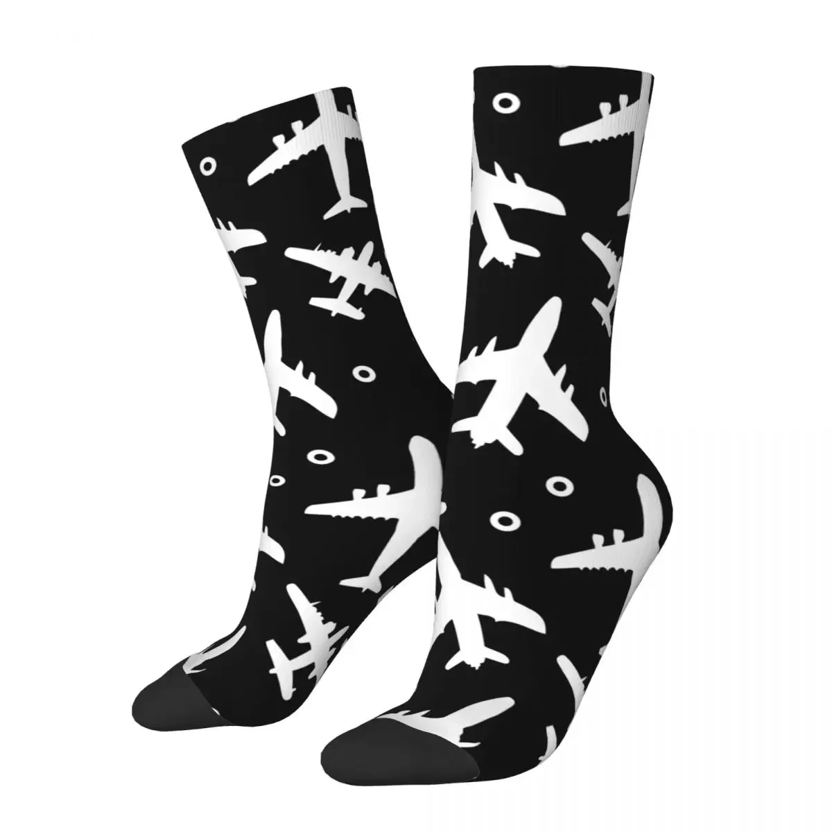 Aviation Flying Airplanes Socks Men Women Fashion Socks Novelty Street Style Spring Summer Autumn Winter Middle Tube  Gifts