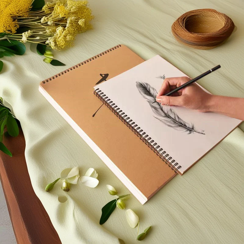 Thickened coil sketch book A4 special 8K sketch book for art students, special painting book 16 open hand-painted sketch paper