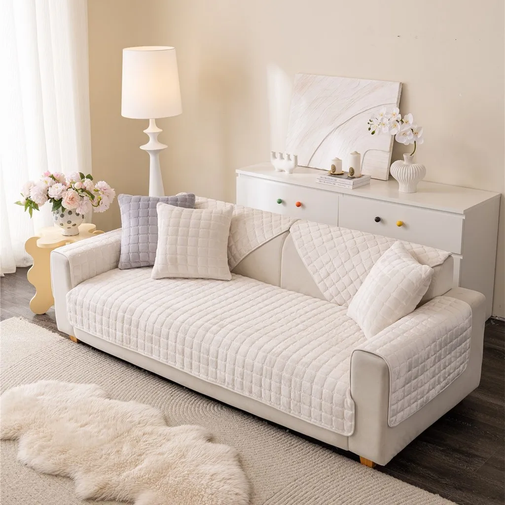 1pcs Four Season Universal Couch Cushion Machine Washable Durable Sofa Slipcover for Living Room Anti Slip Dustproof Chair Cover