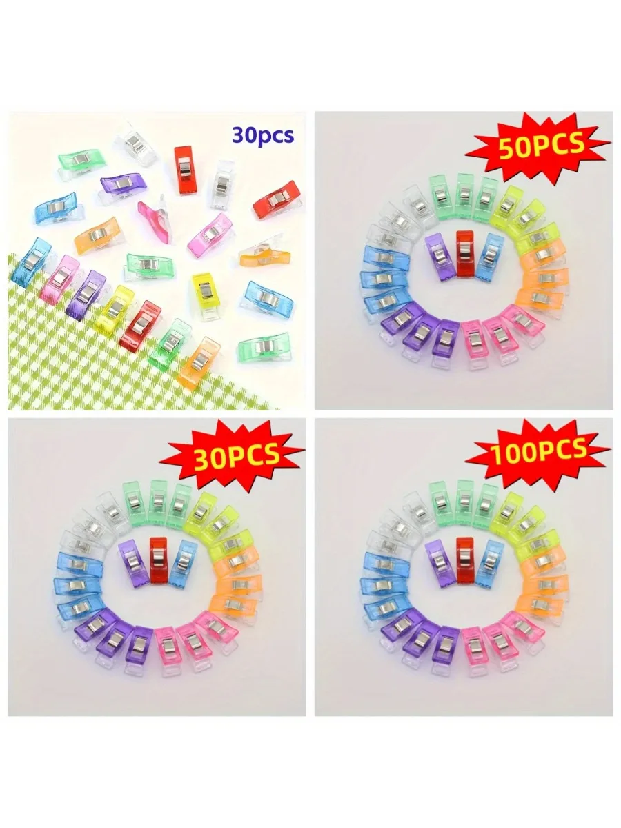 30/50/100 kleurrijke plastic randclip, naaiclip, ondergoed, stropdas, universele kleding, hulpgereedschap voor handgemaakte ambachten - afbeelding 2