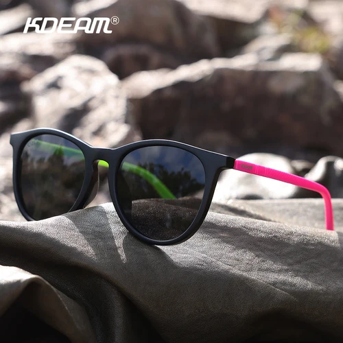 Imagen 2 del producto KDEAM gafas de sol ovaladas Retro gafas polarizadas Vinatge tamaño mediano almohadillas nasales suaves y antideslizantes combinadas con el logotipo de la marca