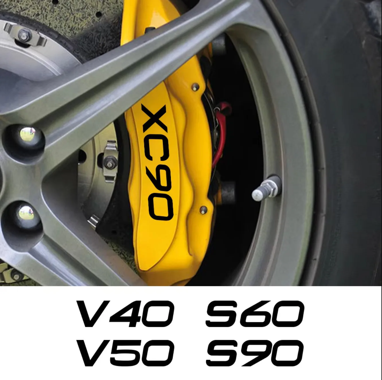 Set of 6 PCS 3 Sizes for Volvo XC90 XC60 T6 S60 XC40 V40 V60 V50 S40 AWD V90 S90 Brake Caliper Decal Stickers Heat Resistant