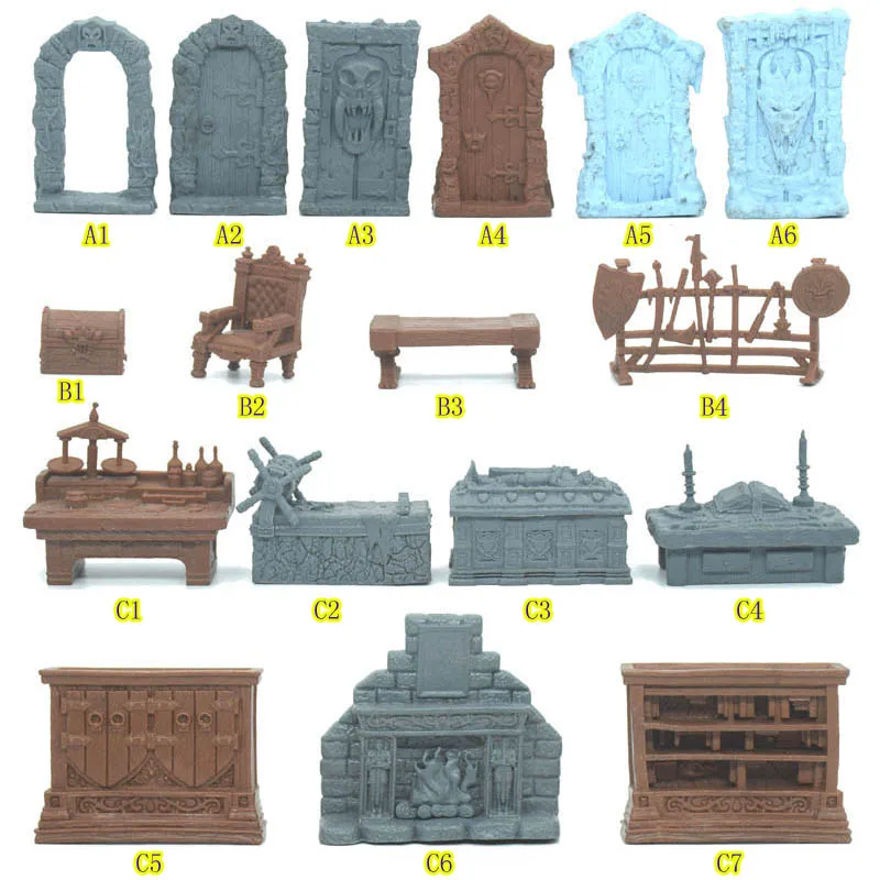 TRPG BBG board game token dungeons Magic Gate coffin treasure chest tavern table cabinet bookshelf Weapon Rack miniatures