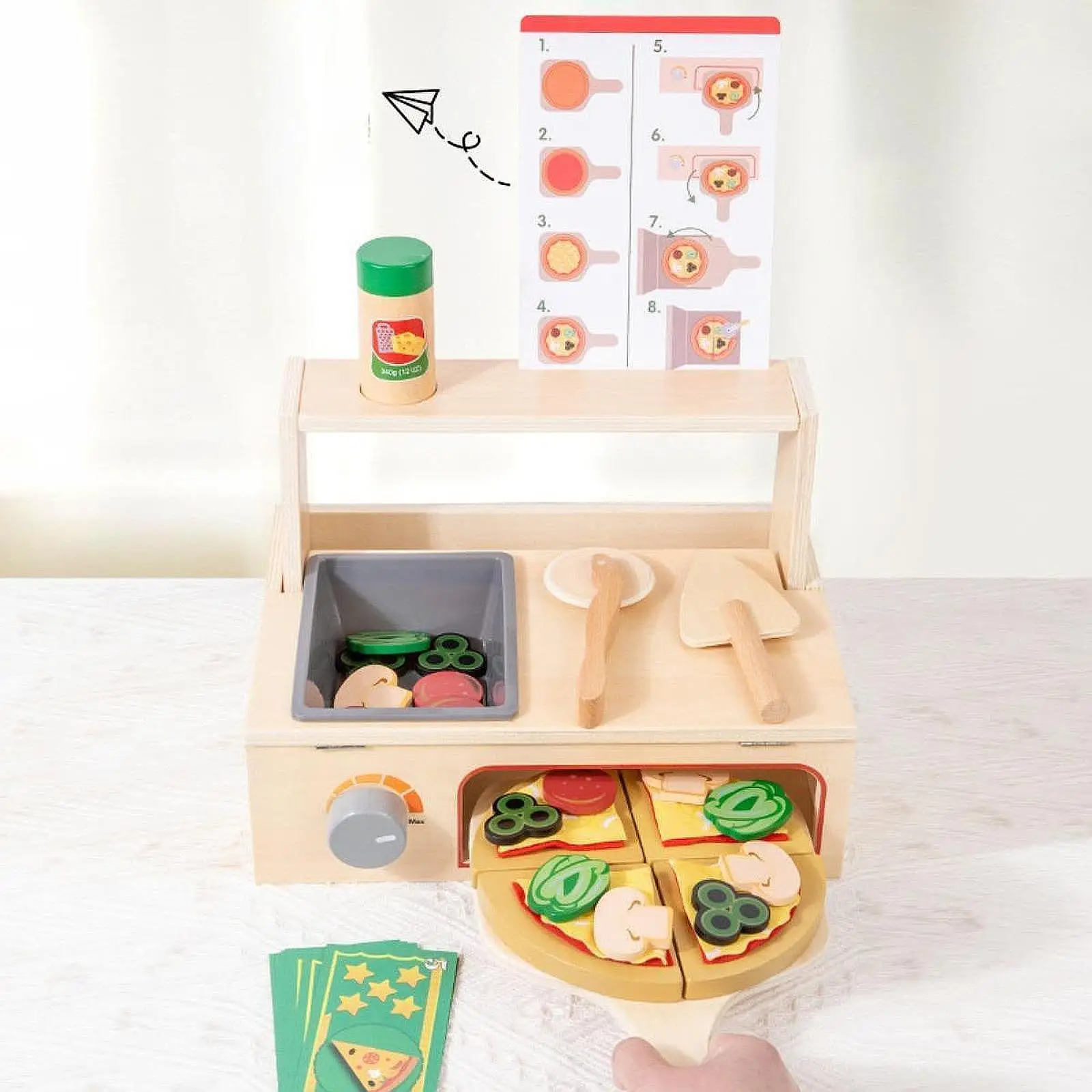 Jouet de Pizza en bois, jouets de simulation pour fêtes de vacances, jeux Parent-enfant