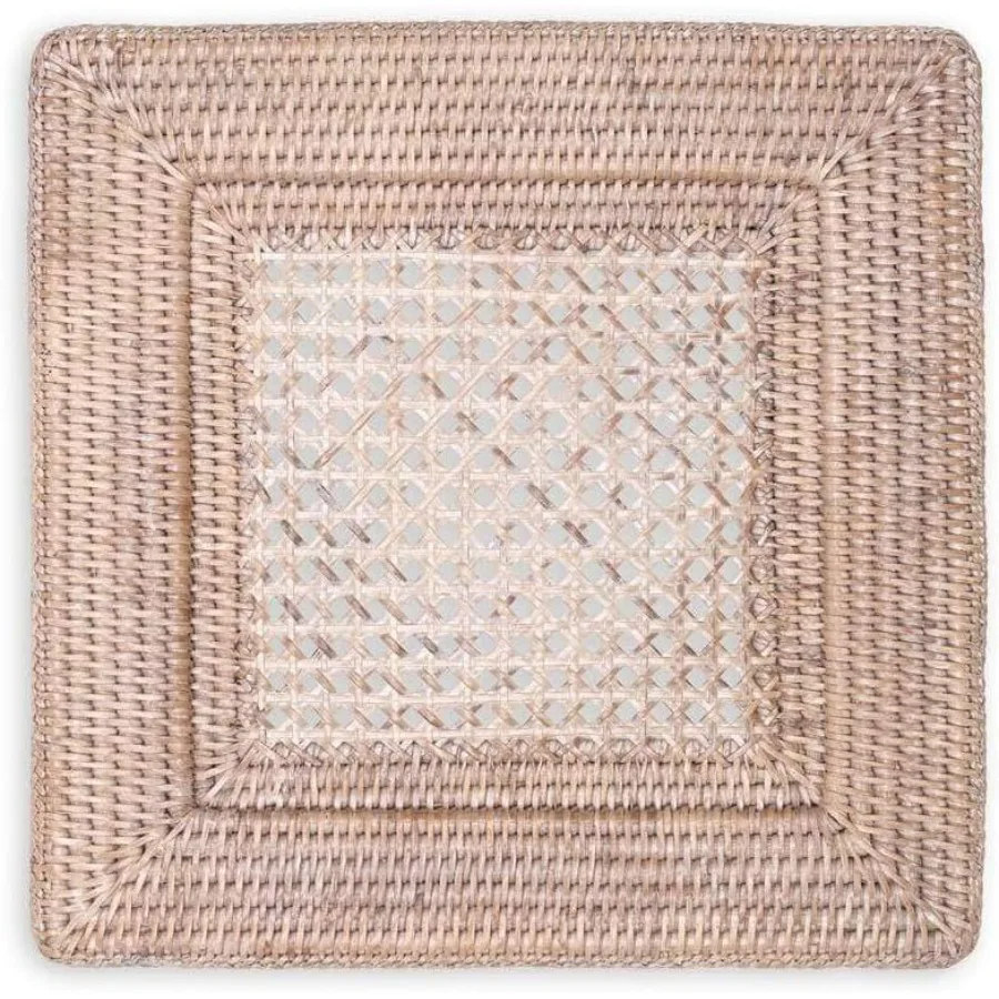 

Rattan Dinner Plate Charger Square White