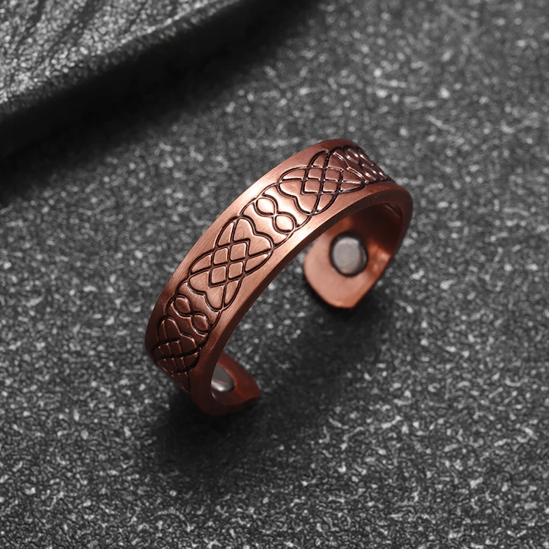 Retro Geometric Fish Pattern Open-Loop Magnetic Energy Treatment Joint Pain Ring In Fashionable Jewelry for Men and Women