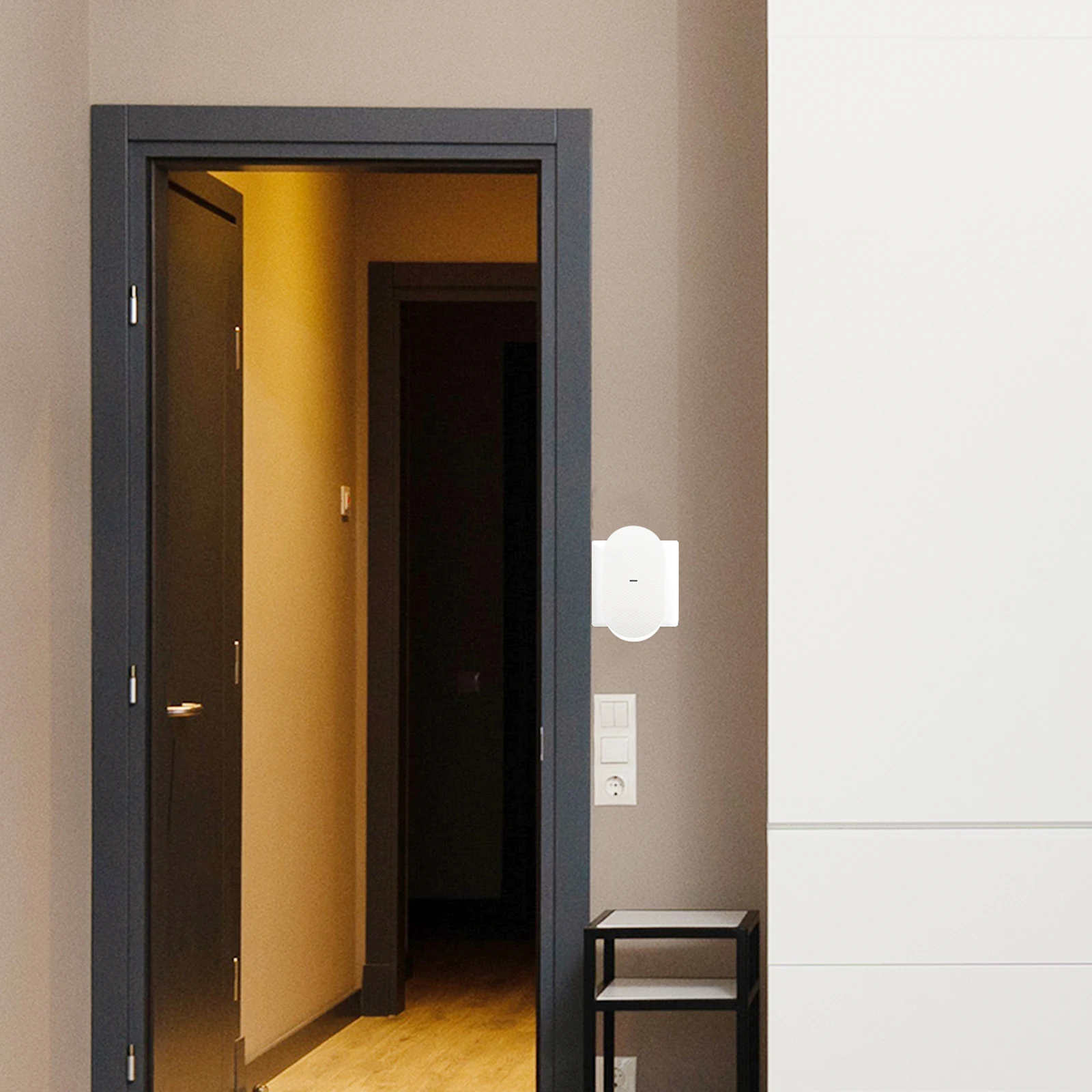 Wireless Doorbell Receiver Indoor Chime Long Distance Plug in White Low Power Weather Resistant Easy Use Design Home Transmitter