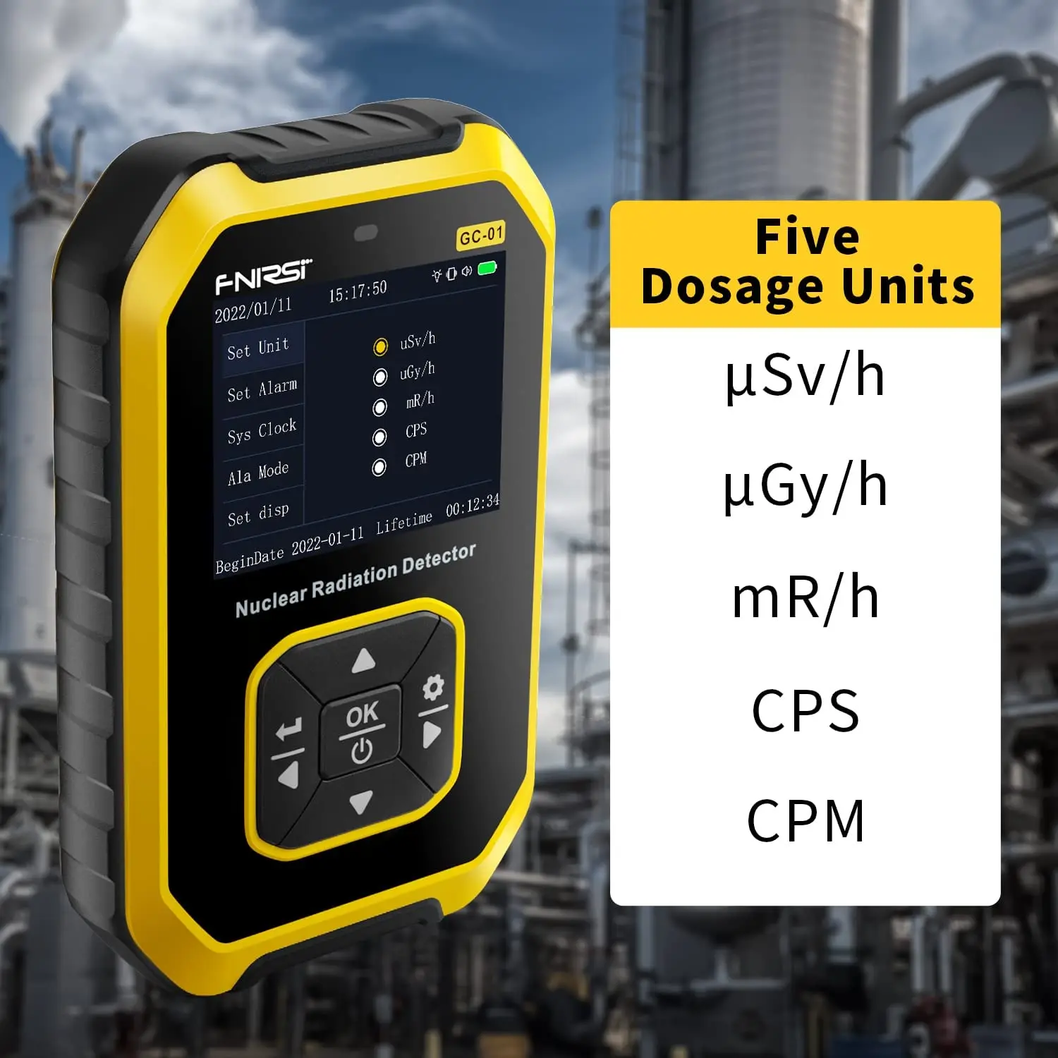 FNIRSI Geiger Counter Nuclear Radiation Detector Radiation Dosimeter LCD Display Portable Handheld Beta Gamma X-ray Radiation