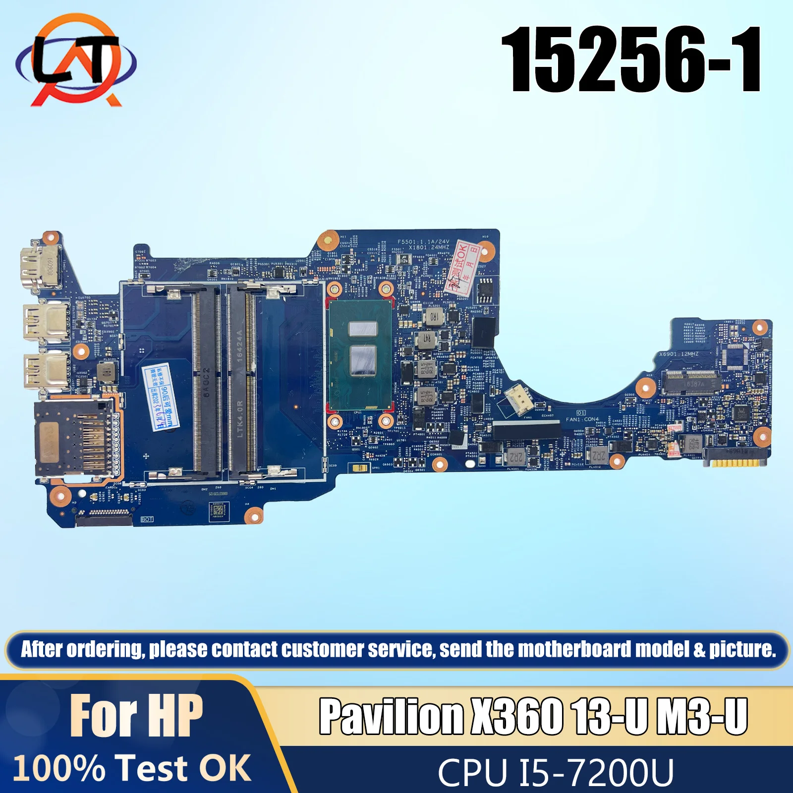 

903237-601 For HP Pavilion X360 13-U TPN-W118 Laptop Motherboard 15256-1 448.07M07.0011 With I5-7200U DDR4 Board