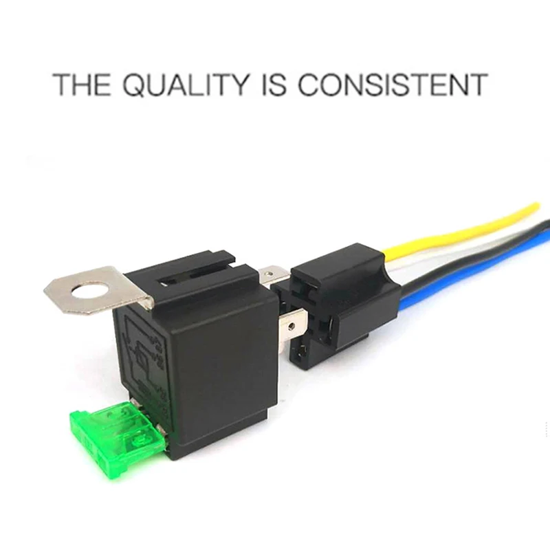 1Pc 4 Pin 5 Pin 30A Auto Relay With Fuse Coil Voltage 12V/24V DC Relay Vehicle Rel 12V/4P 24V/4P 12V/5P Fused Relay