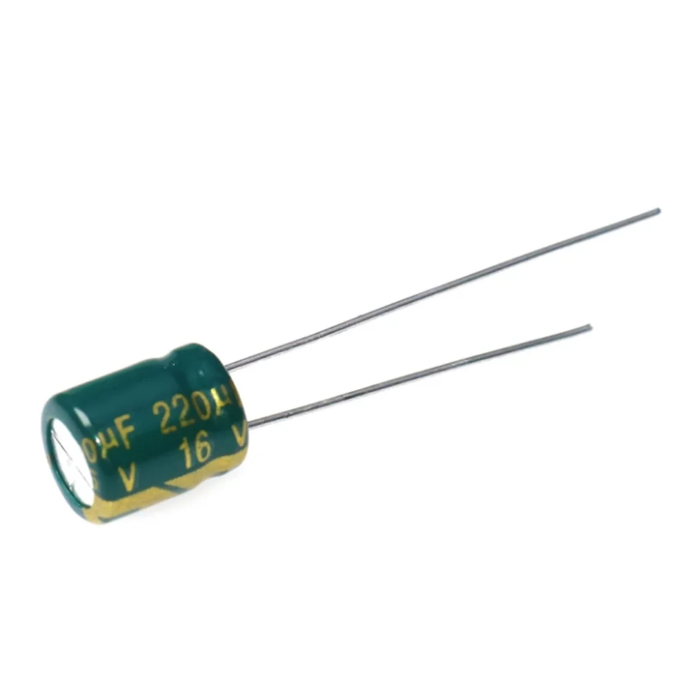 

50pcs/lot 16v220uf In-line Electrolytic Capacitor 220uf 100uf 16v Volume 6x7mm 5x7