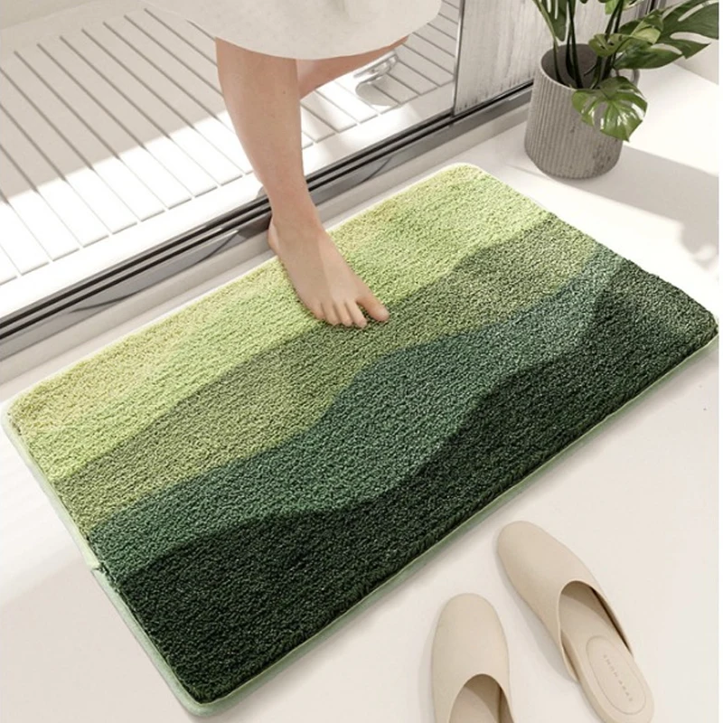 Color Block Door Mat Watercolor Soft Carpet Fouling and Foot Machine Washable and For Kitchen Supplies Living Room Laundry Decor