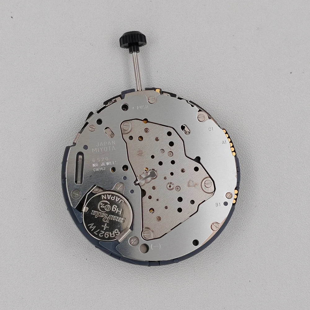 Japan Miyota 6S20 Quartz Movement White 3H Date Position Display Modification Watch Replace Mechanism 6S20-3H with Battery Stem