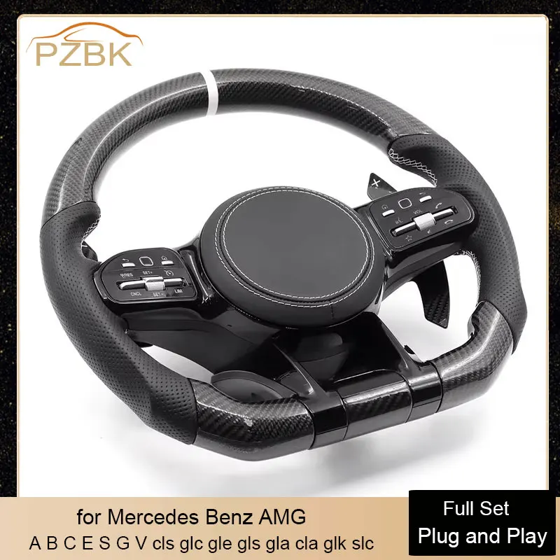 

Carbon Steering Wheel Complete Set for Mercedes Benz AMG W205 W204 W177 W213 C63 E63 S63 CLA CLS W212 W213 Cls Glc Gle Gls Gla
