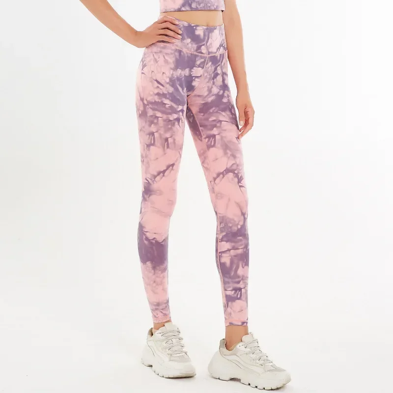 Frauen Hohe Taille Butt Hebe Tie Dye Fitness Leggings Weibliche Stretch Casual Einfache Hose Hohe Taille Streetwear 7Z