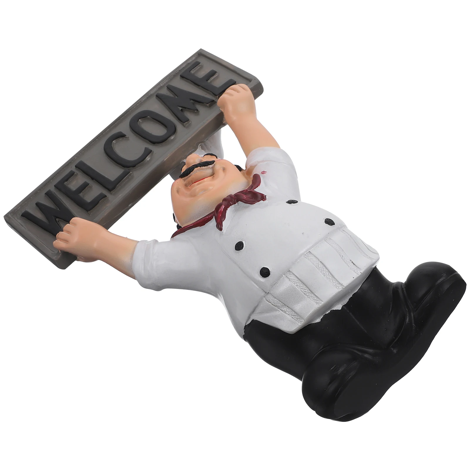 

Resin Chef Ornament White Board Shop Decor Crafts Creative Welcome Adornment Courtyard Decor Products Lifelike Chef Design