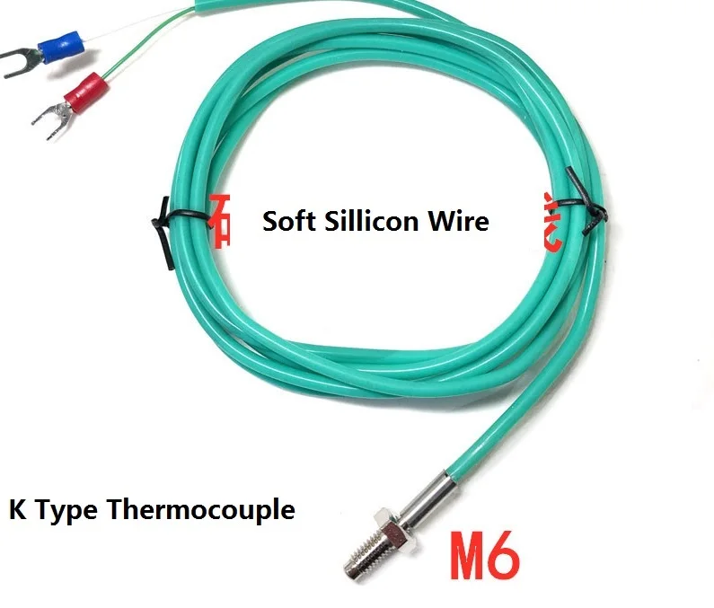 M6 Movable screw K type silicone couple K-type bending-resistant Wire  thermocouple