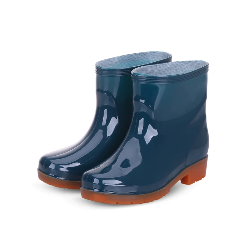 أحذية مطر رجالية طويلة الساق مبطنة بالفرو مضادة للانزلاق دافئة وأنيقة أحذية مائية للربيع والخريف أحذية طويلة ومتوسطة الساق #3