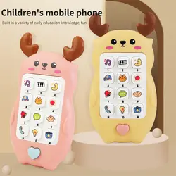 Juguete de teléfono con sonido musical para bebé, juguete de dibujos animados con mordedor, ciervo/jirafa, juguete de voz musical, juguetes para dormir, regalos