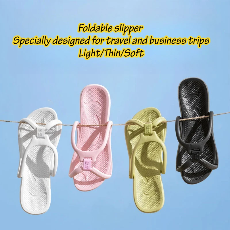 New Indoor Home Bathroom with Men's and Women's Foldable Slippers Essential for Couples' Travel and Tourism Non slip Slippers
