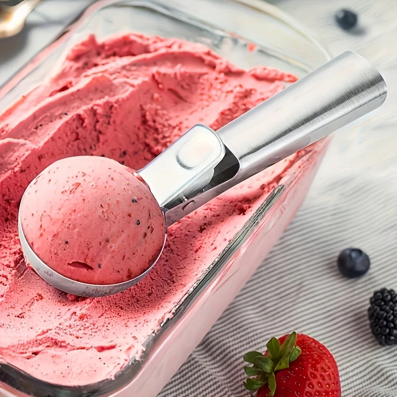 Dual-Use Ice Cream Scoop and Baller - Multi-Functional Dessert Spoon for Ice Cream, Yogurt, Fruit - Durable Kitchen Tool