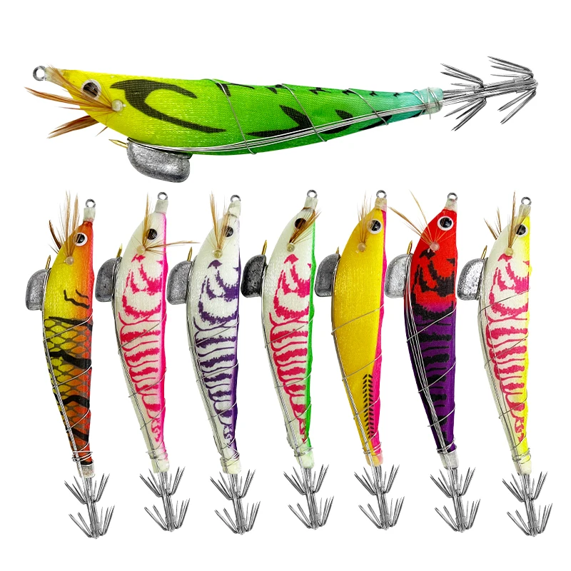Señuelo luminoso de camarón con alambre de acero – 110mm pesca mar
