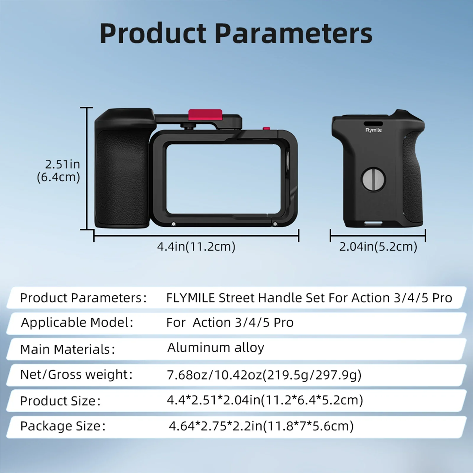 เคสโลหะอะลูมิเนียมอัลลอยสำหรับกล้อง DJI Action 5 Pro/4/3 อุปกรณ์ถ่ายภาพแนวสตรีท ตัวยึดแบบขยาย พร้อมช่องใส่ Cold Shoe