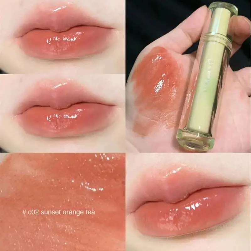 Brillo de labios de agua con espejo, esmalte de labios brillante con agua, tinte de labios Sexy de alto Color, lápiz labial hidratante de larga duración, maquillaje cosmético coreano