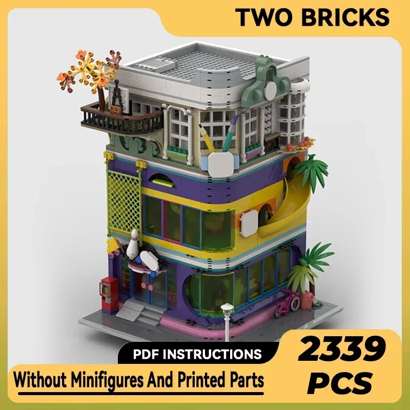 City Street View Model Moc Building Bricks Halo-Halo Tower Technology Modular Blocks Gifts Christmas Toys DIY Sets Assembly