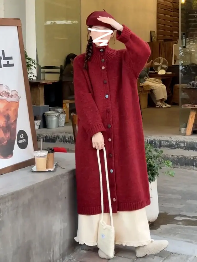 

Удлиненные женские кардиганы с капюшоном, зимние, из модала с эффектом шерсти, уютные, мягкие, эластичные, с длинными рукавами, утепленные, с воротником-гольф, на шнуровке, с пышными рукавами-крылышками