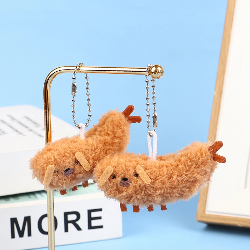 

Fried Crayfish Puppy Plush Toy Funny Dog Pendant Soft Stuffed Doll Keychain Backpack Car Bag Key Ring Decor Kid Gift