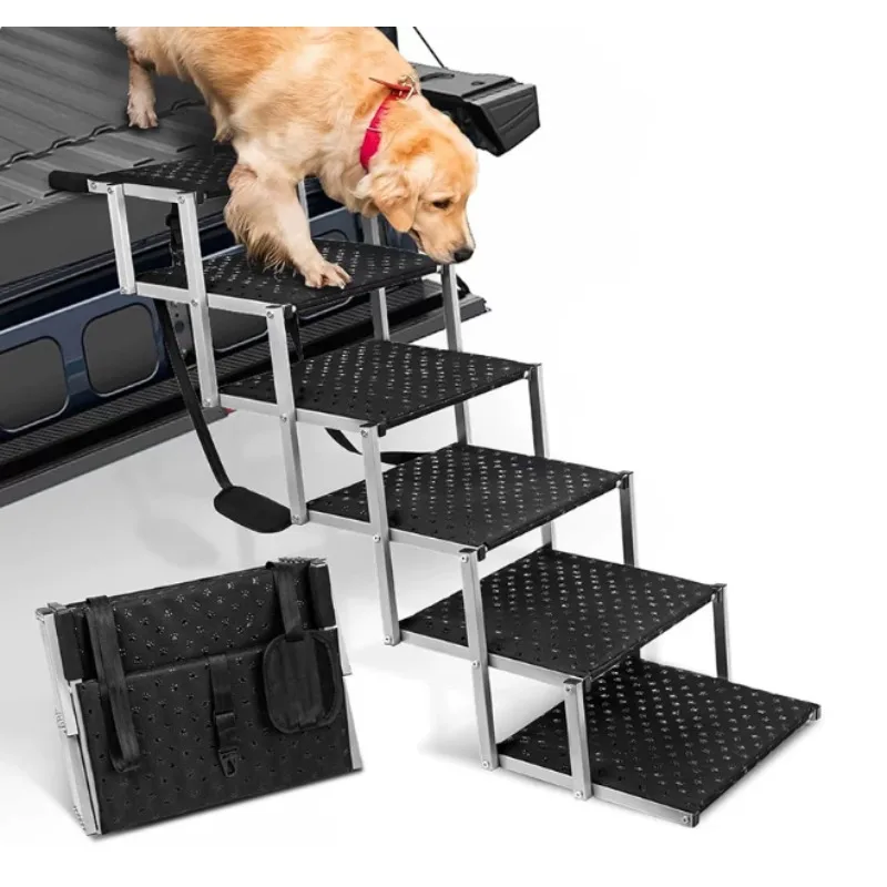 

Outdoor In-Vehicle Mounted 6-Step Folding Pet Stairs Heavy-Duty Aluminum Dog Climbing Stairs for Sports &Entertainment pet steps