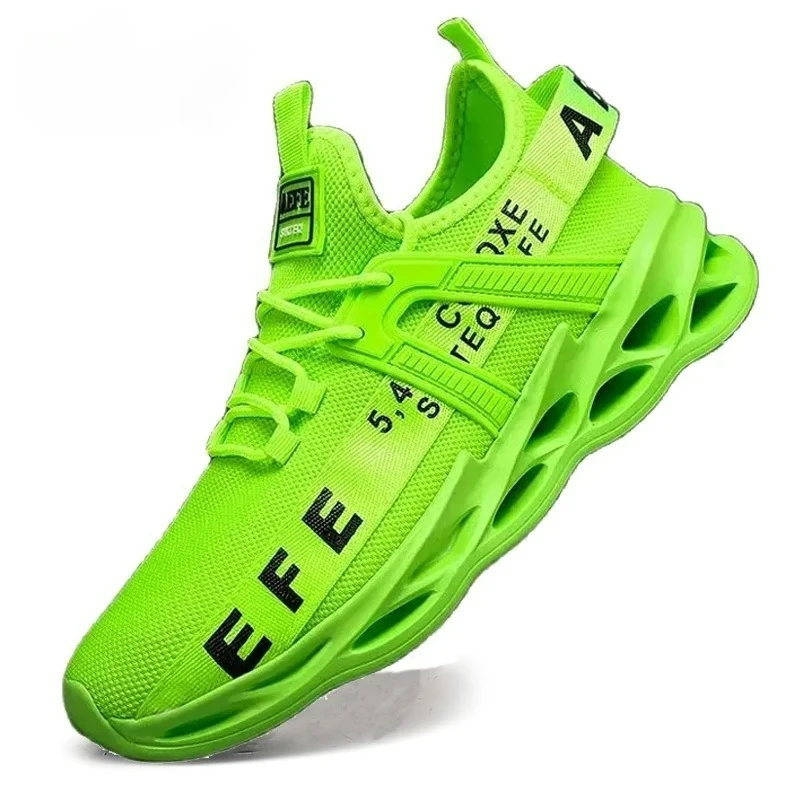 Mens Sneakers Lightweight Comfortable Mesh Breathable Sneakers Men Green Casual Shoes Thick Sole Running Shoes for Men