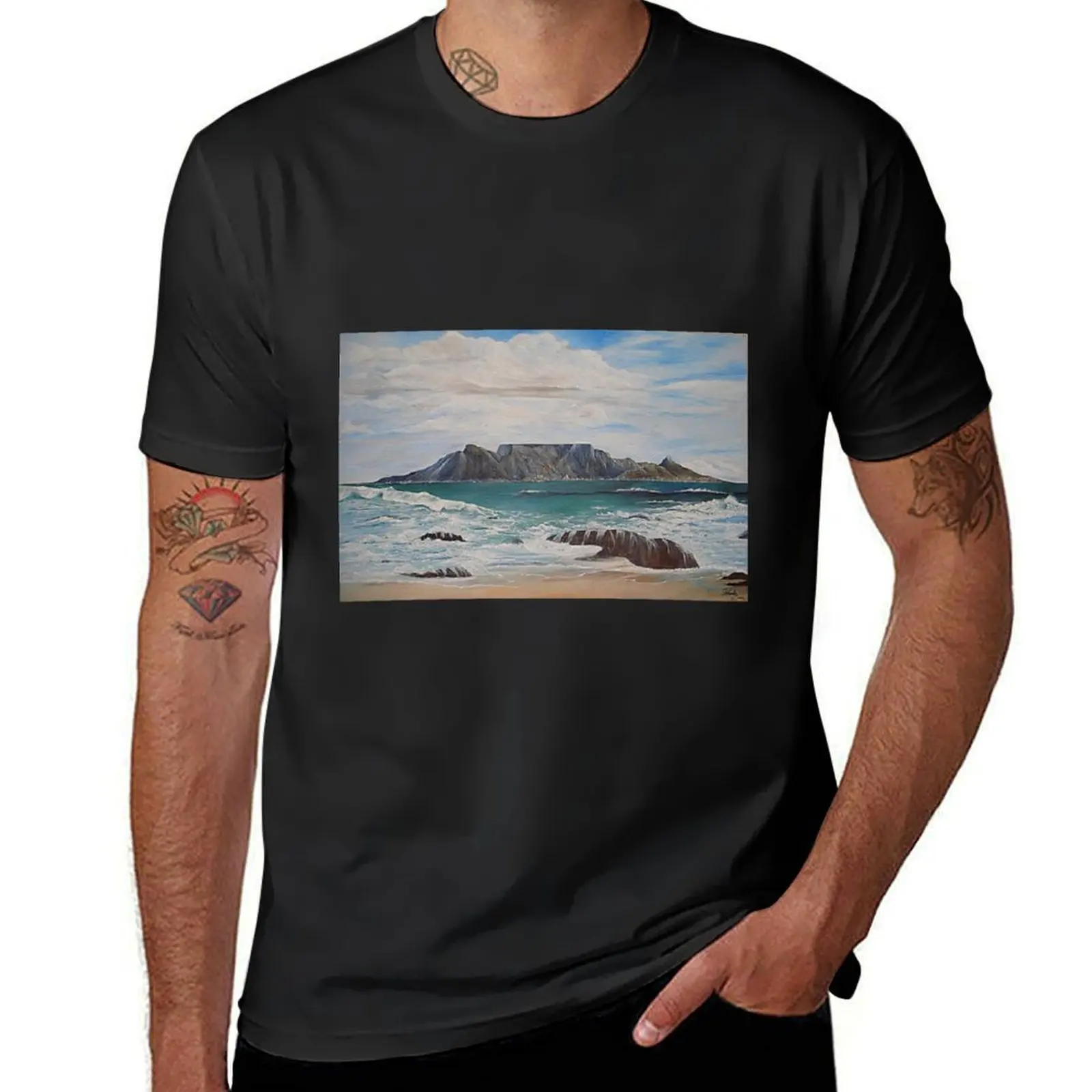 Table Mountain - Cape Town -SA T-Shirt summer clothes customs mens t shirts casual stylish