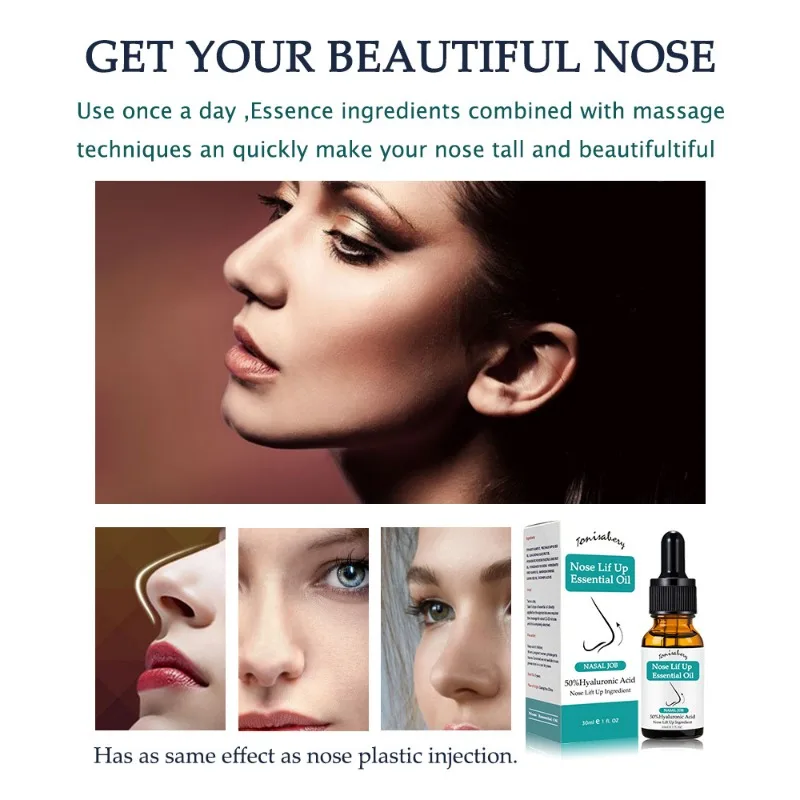 Nose Lift Up Essential Oil Thin Smaller Nose Firming Moisturizing Heighten Rhinoplasty Nose Repair Massage Care Essential Oil