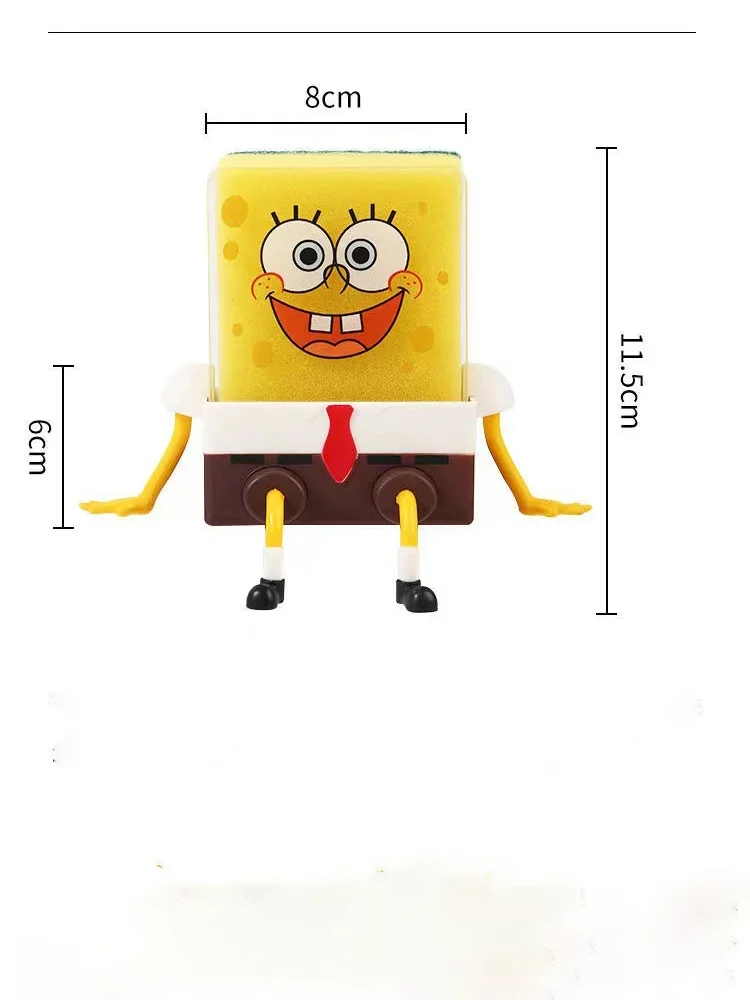 SpongeBob SquarePants แปรงล้างจานฟองน้ําอุปกรณ์ครัวท่อระบายน้ําทําความสะอาดจานแปรงReusable Scrub Scouring Pad