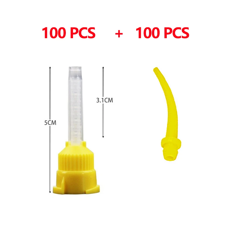 50/100PCS Dental Mischen Tipps Silikon Gummi Mischen Spitze Dental Abdruck Materialien Mischen Rohr Prothese Labor Farbe Rohre