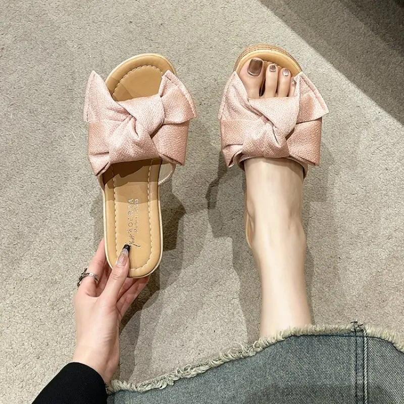 

Women's Slippers Summer Shoes Classics Butterfly-knot High Heels Women Slides Platform Wedge Shoes of Women Fashion Plus Size 40