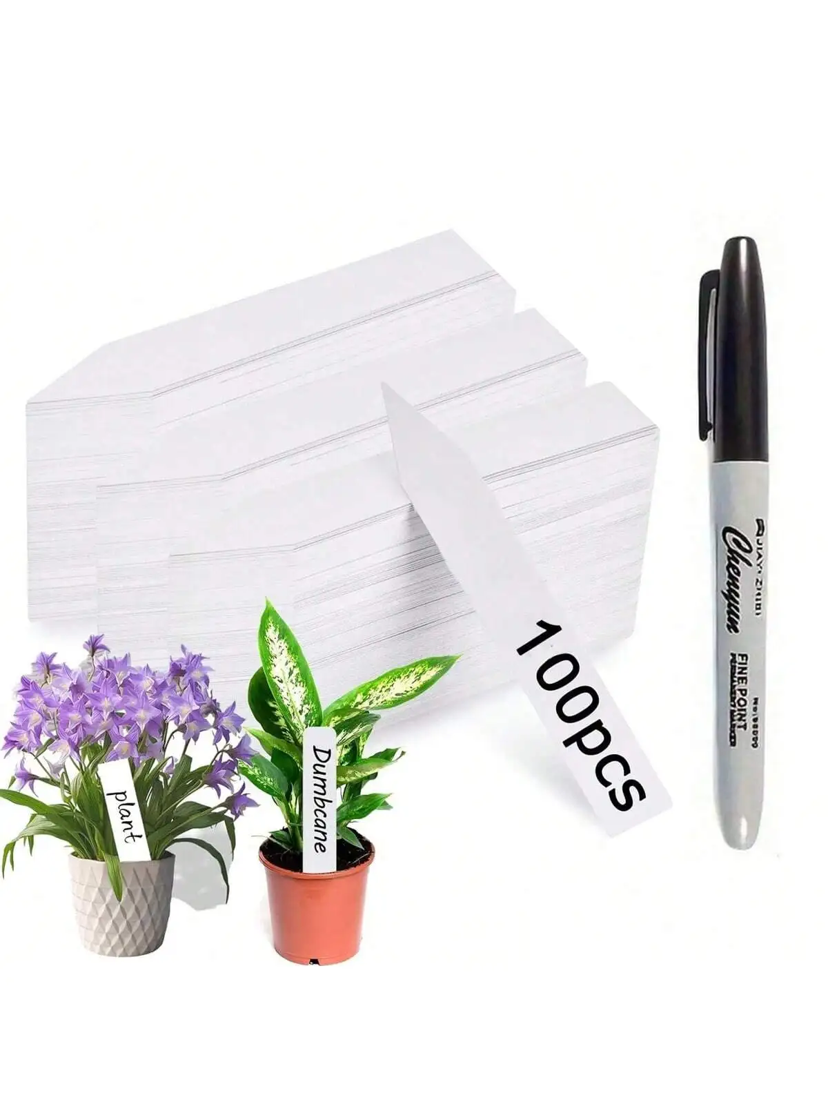 100/200pcs Plant label paper, marker paper, identification label, garden label, nursery succulent plant label with marker