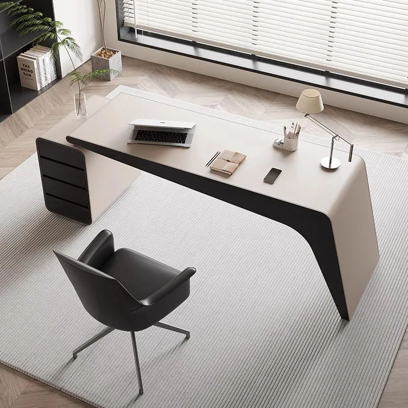 Brown Computer Office Desk Desktop Organizer Modern Study Executive Desk Gaming Corner Mesa Para Computador Office Furniture