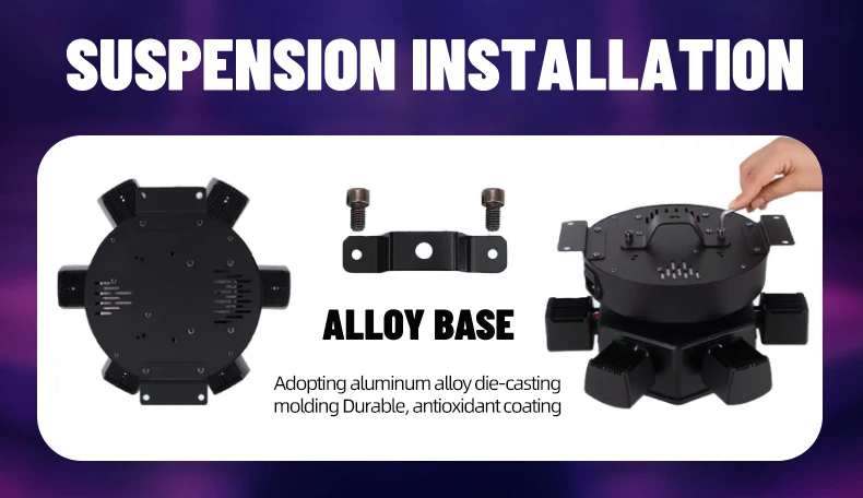 Fernbedienbare Moving-Head-Lichtanlage mit 6 Armen, RGBW-Beam, Strobe, Laser, DMX512-Bühnenbeleuchtung für DJ, Disco, KTV – Detail 13
