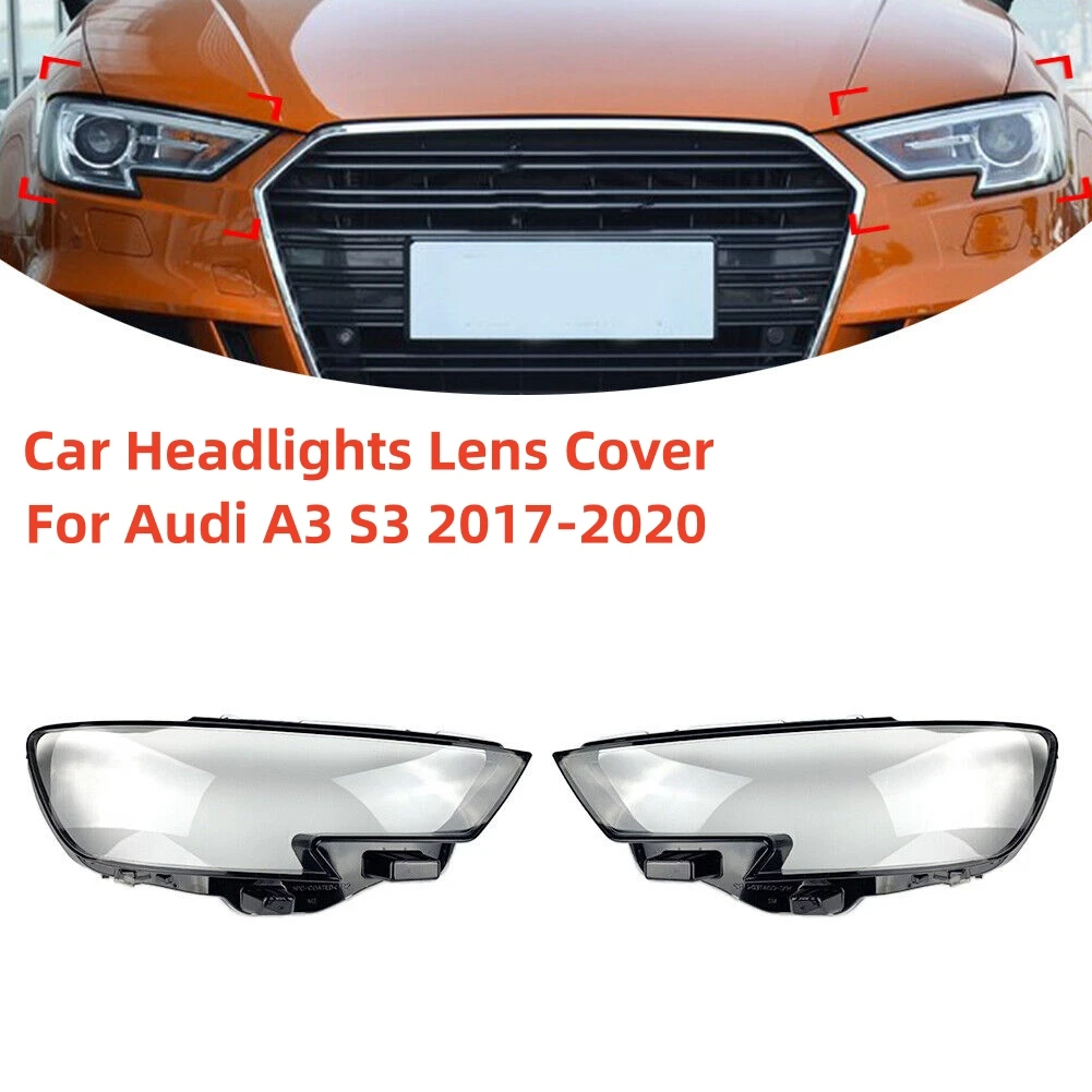 Car Front Headlight Lens Cover For Audi A3 S3 2017 2018 2019 2020 Transparent Lampshade Clear Headlamp Shell Lamp Housing